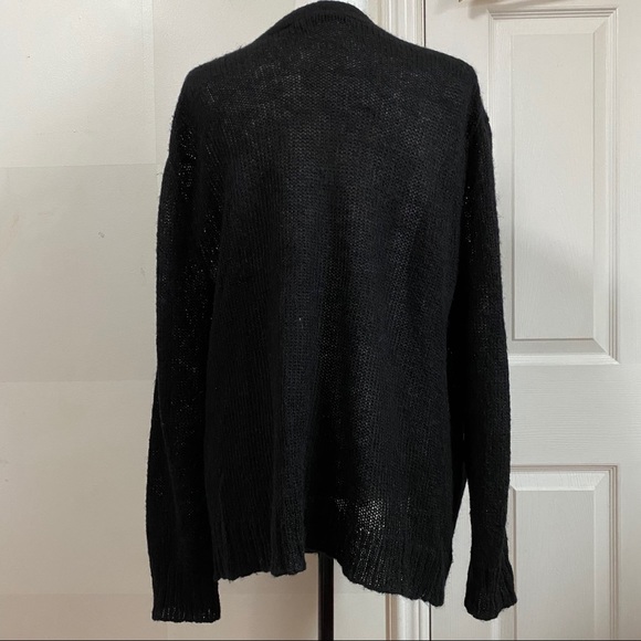 Blk Dnm Black Mohair Wool Nylon Loose Cardigan - Picture 4 of 4
